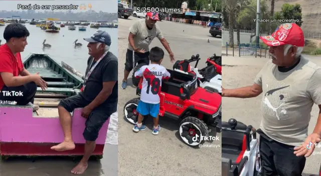 Pescador no vio mejor forma que reinventarse alquilando carritos para niños