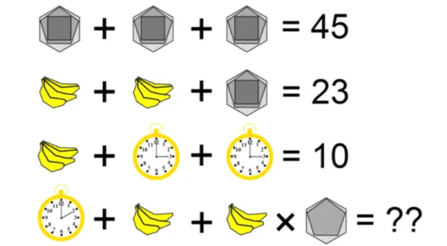 Sustituye las figuras del acertijo visual con valores reales para encontrar la solución. Sustituye las figuras del acertijo visual con valores reales para encontrar la solución.
