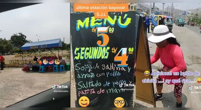 Venden menú de 5 soles en SJL y viral en TikTok Venden menú de 5 soles en SJL y viral en TikTok