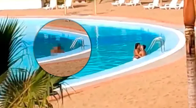 Novios se besan en plena playa artificial. Novios se besan en plena playa artificial.
