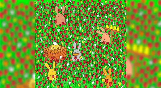 ¿Puedes identificar el huevo de pascua oculto entre las flores en 2 segundos?