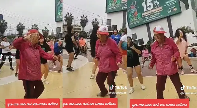 Abuelita dejo con la boca abierta a varias personas al verl bailar.