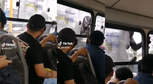 Captan a "Spider-Man" treparse a combi en Perú Captan a "Spider-Man" treparse a combi en Perú