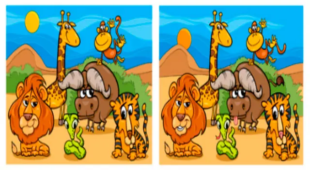 Solo los más hábiles verán todas las diferencias entre estos animales. Solo los más hábiles verán todas las diferencias entre estos animales.