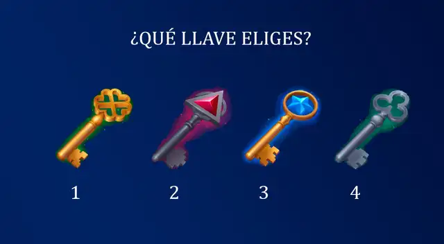 Selecciona la llave que más te guste del test visual y la respuesta revelará detalles impresionantes de ti. Selecciona la llave que más te guste del test visual y la respuesta revelará detalles impresionantes de ti.