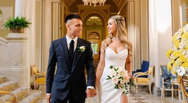 Lautaro Martínez compartió una foto de su boda en su cuenta de Instagram.