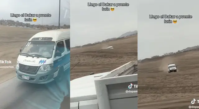 Un usuario captó como un 'combi' cruzó el desierto para conseguir más pasajeros. Un usuario captó como un 'combi' cruzó el desierto para conseguir más pasajeros.