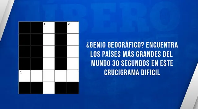Solo un verdadero genio descubrirá las respuesta del crucigrama en tan solo 30 segundos.