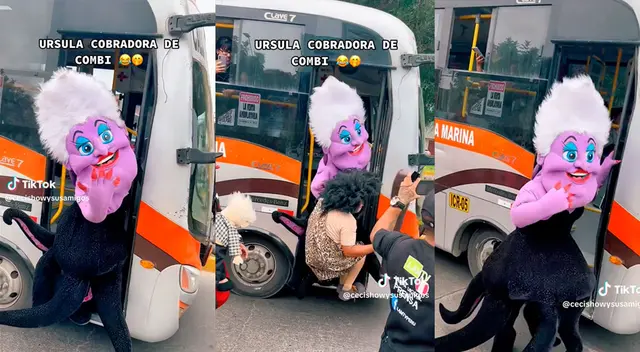 Ursula de 'La Sirenita' protagoniza video viral al convertirse en cobradora de Combi. Ursula de 'La Sirenita' protagoniza video viral al convertirse en cobradora de Combi.