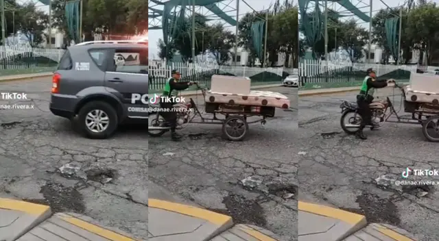 Policía fue captado por un usuario montado en un triciclo de ropavejero y es viral en redes. Policía fue captado por un usuario montado en un triciclo de ropavejero y es viral en redes.