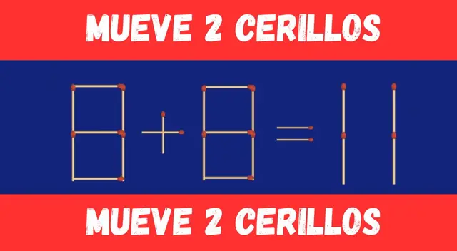 Mueve dos cerillos en la imagen en tan solo segundos y sé un crack de los acertijos.
