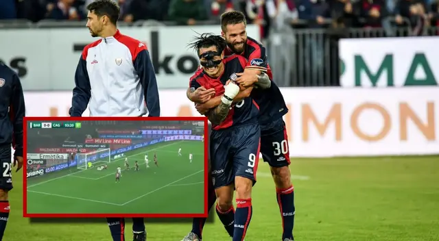 Leonardo Pavoletti le dio el ascenso a Cagliari de Gianluca Lapadula.