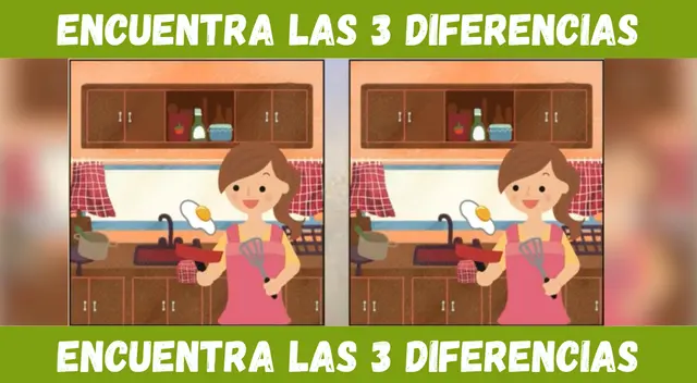 Una vista de lince encontrará las tres diferencias de forma inmediata.