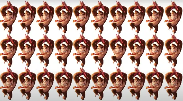 Pon a prueba tu habilidad visual y halla al Donkey Kong diferente.