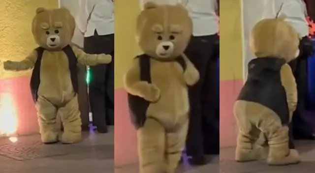 Osito 'Ted' fue captado en plena calle mostrando sus mejores pasos y viral en redes. Osito 'Ted' fue captado en plena calle mostrando sus mejores pasos y viral en redes.