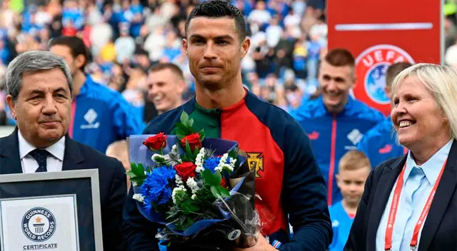 Cristiano Ronaldo recibió reconocimiento previo al Portugal vs. Islandia Cristiano Ronaldo recibió reconocimiento previo al Portugal vs. Islandia