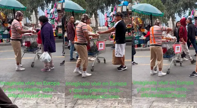 El vendedor peruano se ha vuelto viral por imitar al 'Chavo' para vender churros. El vendedor peruano se ha vuelto viral por imitar al 'Chavo' para vender churros.