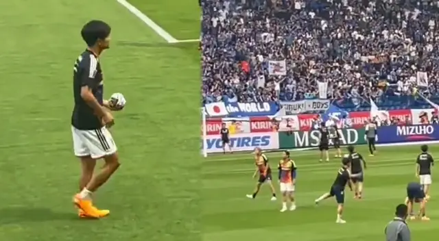 Takefusa Kubo se acercó a la hinchada peruana a regalar balones previo al partido amistoso Takefusa Kubo se acercó a la hinchada peruana a regalar balones previo al partido amistoso