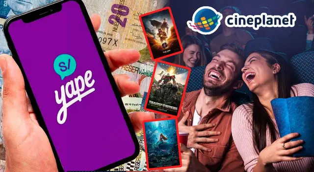 Yape y Cineplanet ofrecen dos entradas a solo 10.50 soles hasta el 1 de agosto del 2023.
