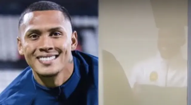 El jugador lució casaca de la PNP y posó para fotos a pesar de estar retenido.