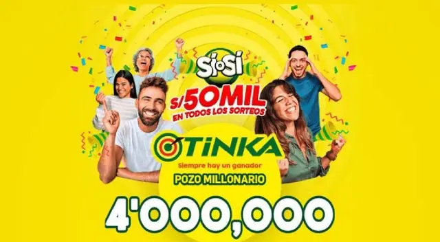 El pozo millonario de La Tinka regresó a 4 millones de soles luego que reventará en su anterior edición.