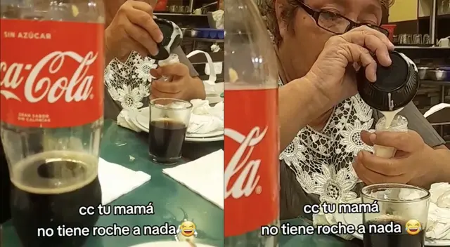 Una señora no dudó en llevarse hasta las cremas de la pollería y se volvió viral en las redes sociales.