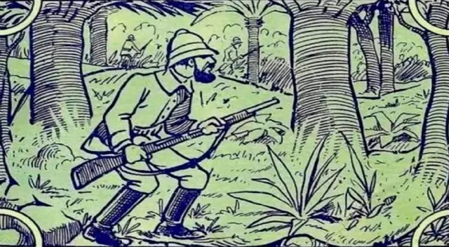 Ayuda al cazador a ubicar al enorme elefante en este nuevo reto visual.