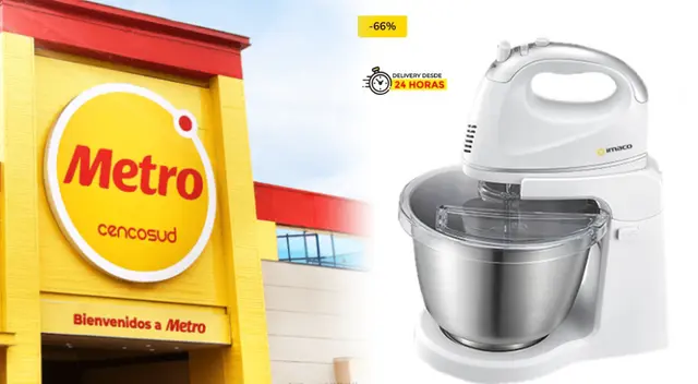 Metro pone a la venta batidora de pedestal a un precio accesible por tiempo limitado.