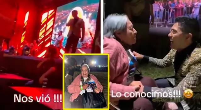 La adulta mayor acudió al concierto con un polo que llevaba la frase de "Christian, soy tu fan".