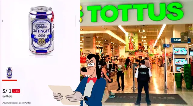 Compra lata de cerveza a solo 1 sol en Tottus.