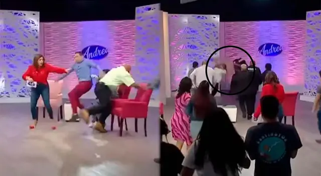 Sujeto intentó agredir a la actual pareja de su excuñada y fue retirado del set. Sujeto intentó agredir a la actual pareja de su excuñada y fue retirado del set.