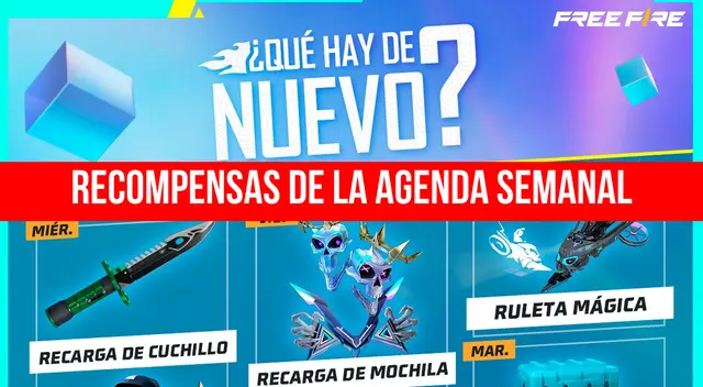 Free Fire agenda semanal: descubre cuáles son los items para los próximos días dentro del juego.