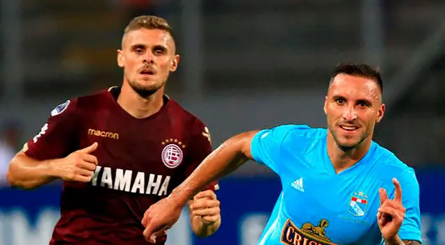 Nicolás Pasquini con Lanús en el Estadio Nacional frente a Sporting Cristal