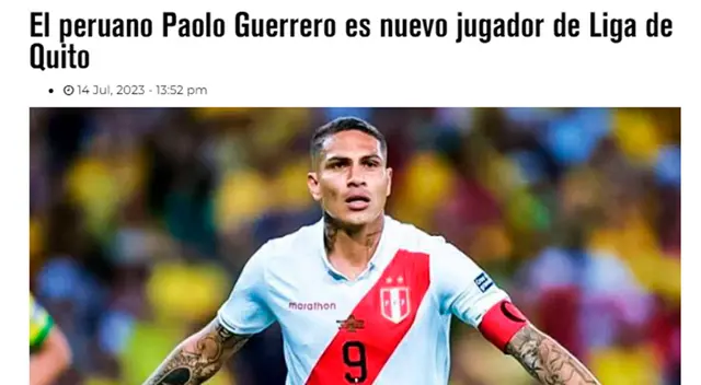 Paolo Guerrero fue elogiado tras ser anunciado por LDU. Foto: El Diario Paolo Guerrero fue elogiado tras ser anunciado por LDU. Foto: El Diario