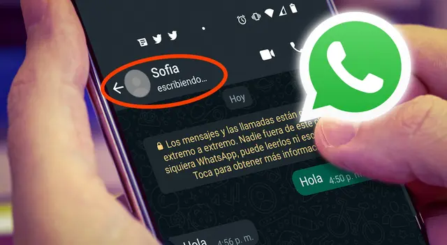 Pasos para ocultar el estado de "escribiendo" en las conversaciones de WhatsApp.