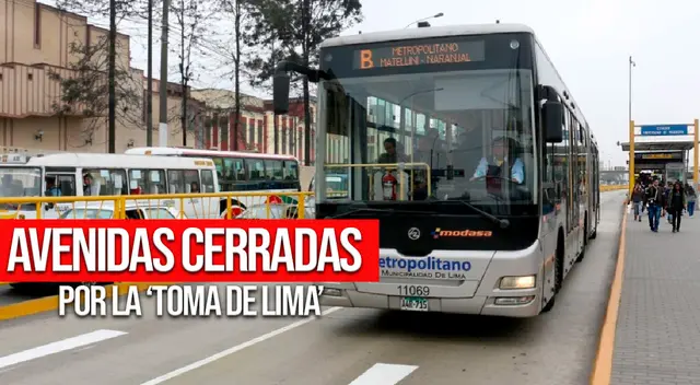 Conoce qué avenidas estarán cerradas por la Toma de Lima HOY, miércoles 19 de julio.