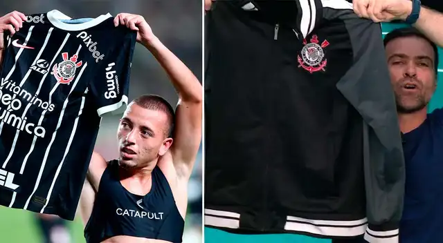 Periodista brasileño mostró la camiseta de Corinthians Periodista brasileño mostró la camiseta de Corinthians