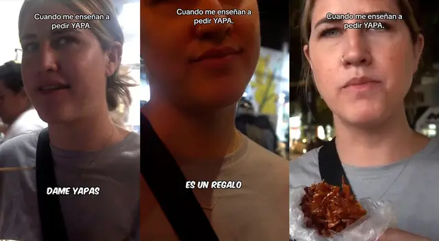 Una joven extranjera se encuentra aprendiendo jergas peruanas en los mercados.