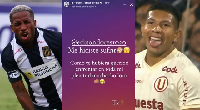 Farfán estuvo atento al clásico y sufrió con el tiro al palo de Edison Flores.