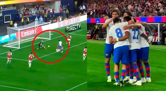 Robert Lewandowski anotó el 1-0 para Barcelona.