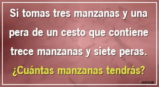 Anímate a resolver el nuevo acertijo mental y conoce si eres un 'crack' en tiempo récord. Anímate a resolver el nuevo acertijo mental y conoce si eres un 'crack' en tiempo récord.