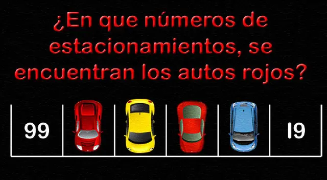 Ubica qué números están debajo de los autos en le desafío