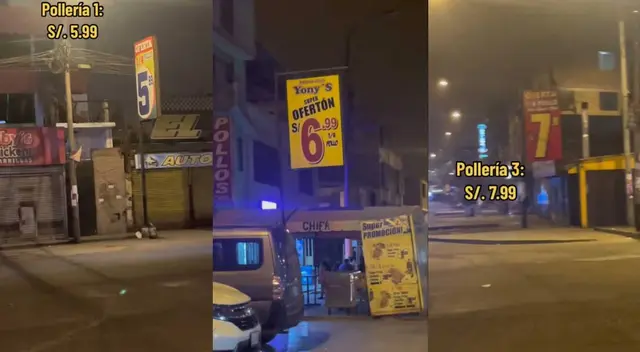 Tres pollerías compiten con tremendas ofertas en la misma cuadra Tres pollerías compiten con tremendas ofertas en la misma cuadra