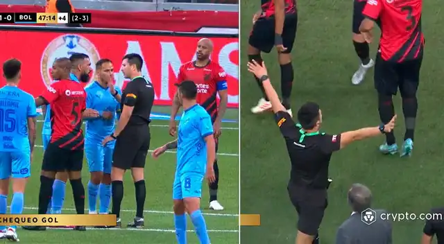 Kevin Ortega le anuló un gol a Bolívar ante Athletico Paranaense