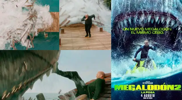 Una escena de "Megalodón 2: el gran abismo", protagonizada por Jason Statham, viene desatando burlas en el público. Una escena de "Megalodón 2: el gran abismo", protagonizada por Jason Statham, viene desatando burlas en el público.