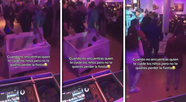 Unos padres no tuvieron mejor idea que llevar a sus bebés a una fiesta en su corral. Unos padres no tuvieron mejor idea que llevar a sus bebés a una fiesta en su corral.