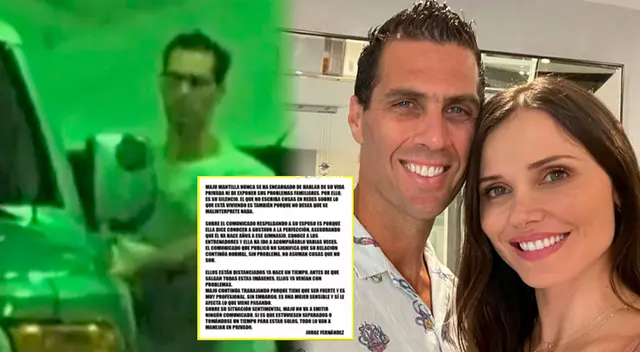 Representante de Maju Mantilla envía comunicado tras ampay de su esposo y aclara que ya tenían problemas.
