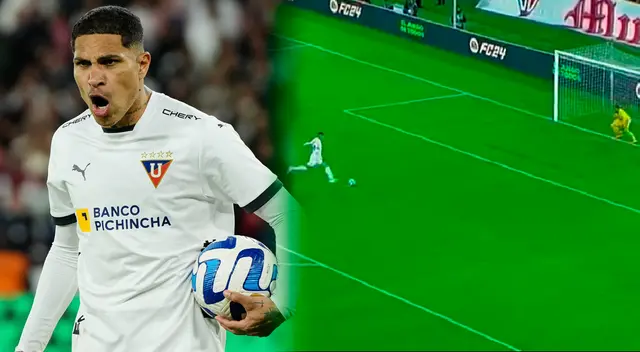Paolo Guerrero anotó el primer penal de la tanda con LDU de Quito.