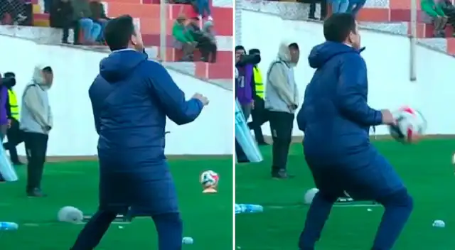 Mauricio Larriera sorprendió a hinchas con su técnica para bajar el balón. Mauricio Larriera sorprendió a hinchas con su técnica para bajar el balón.