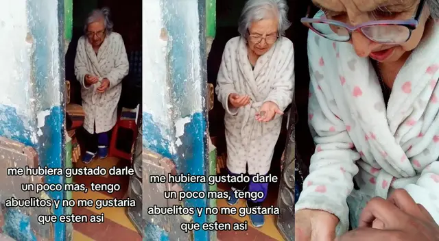 En TikTok se viraliza una pareja de adultos mayores que le da todas las monedas que tenía a trabajador de luz para que no se queden sin servicio.